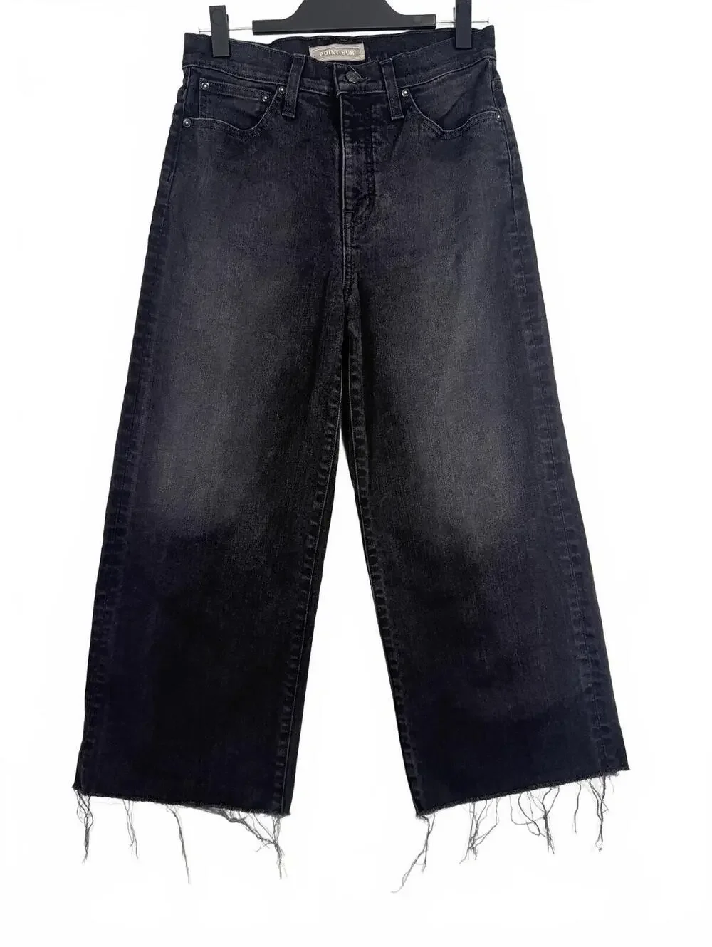 J.Crew‎ Point Sur Wide-Leg Stretch Cropped Jeans Faded Black Size 29